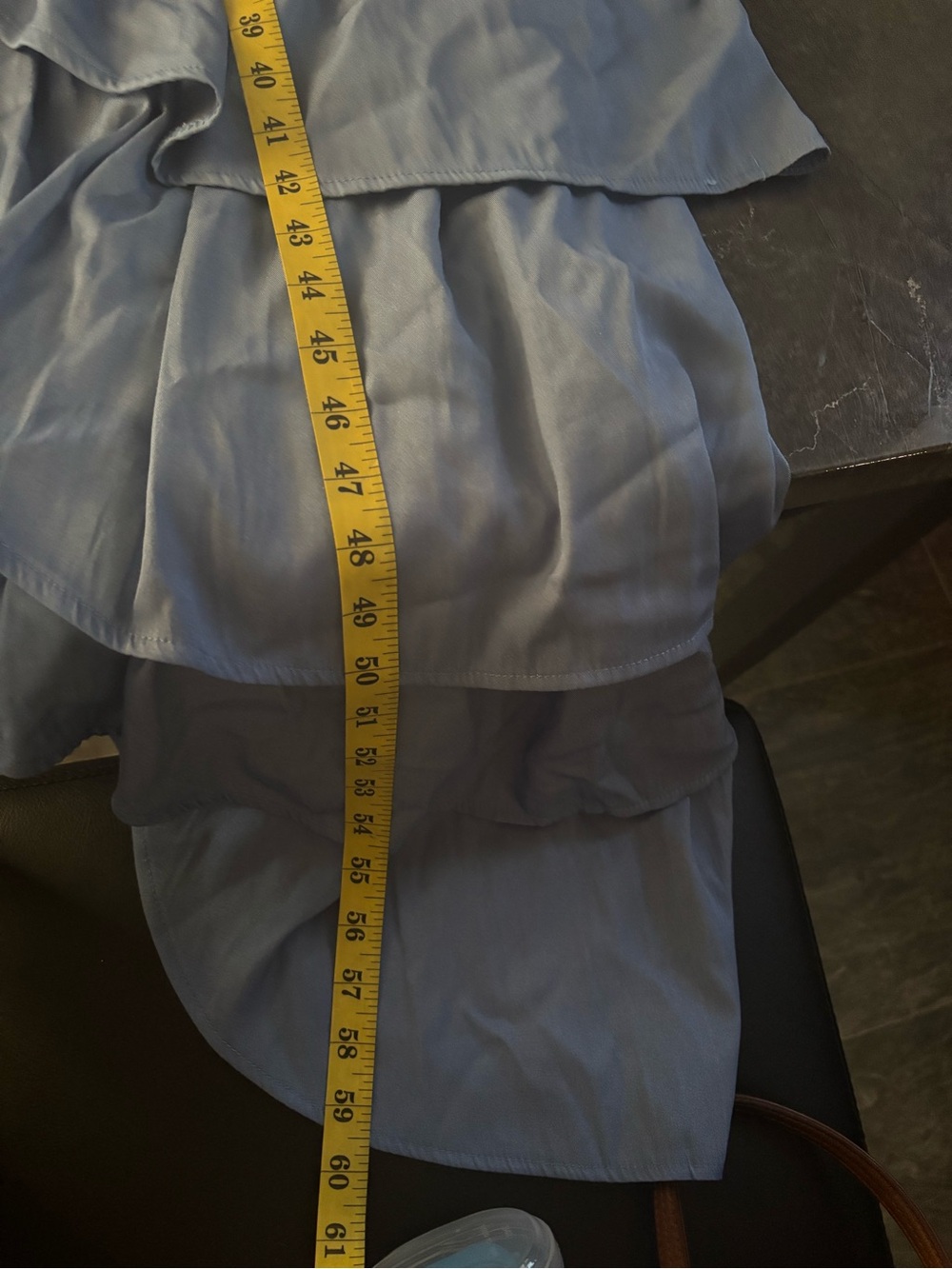 Halter Ruffle High-Low Maxi Dress - Blue - Picture 4 of 5